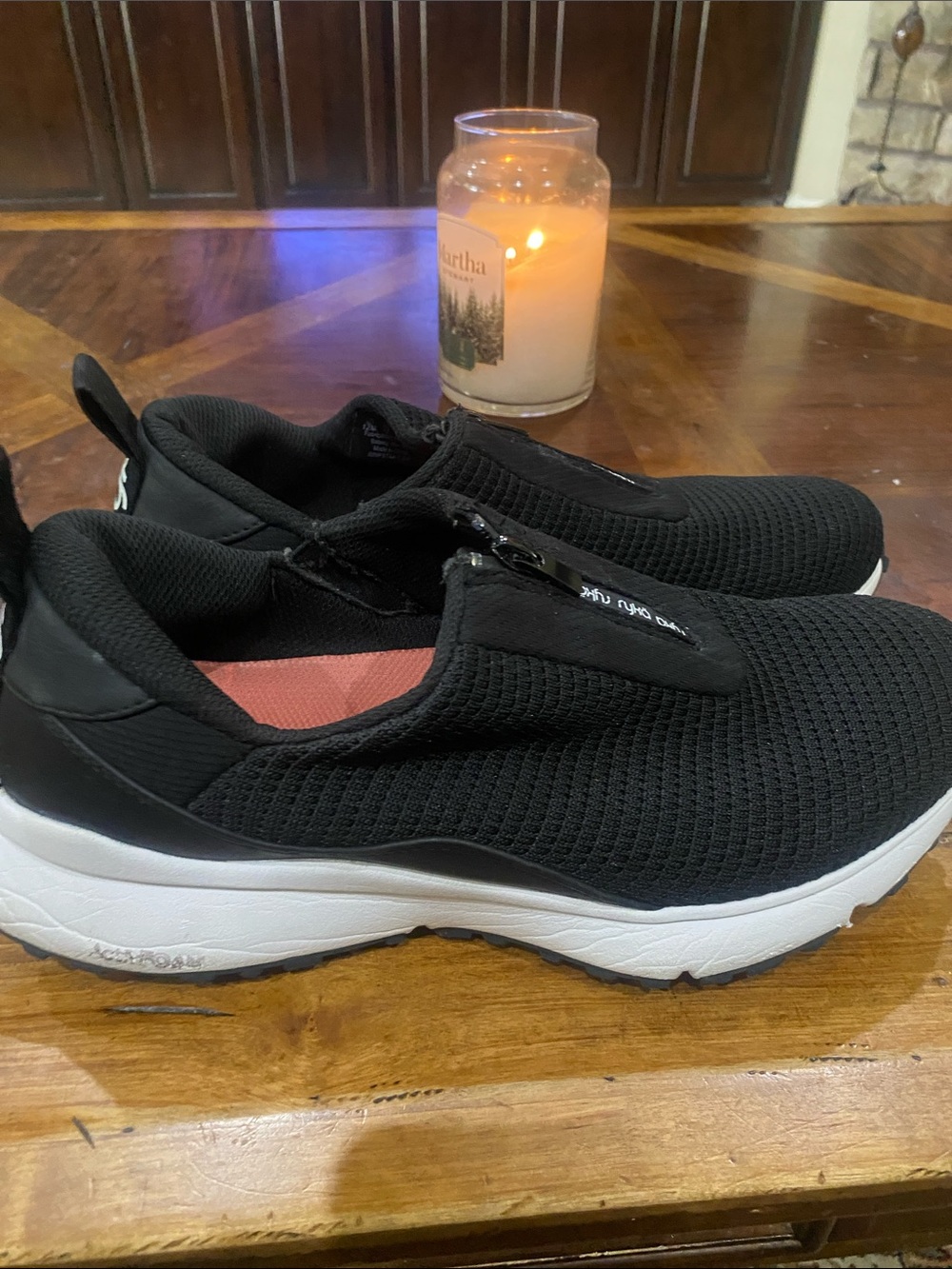 RYKA Black Knit Slip-On Sneakers with White Sole - Picture 2 of 6